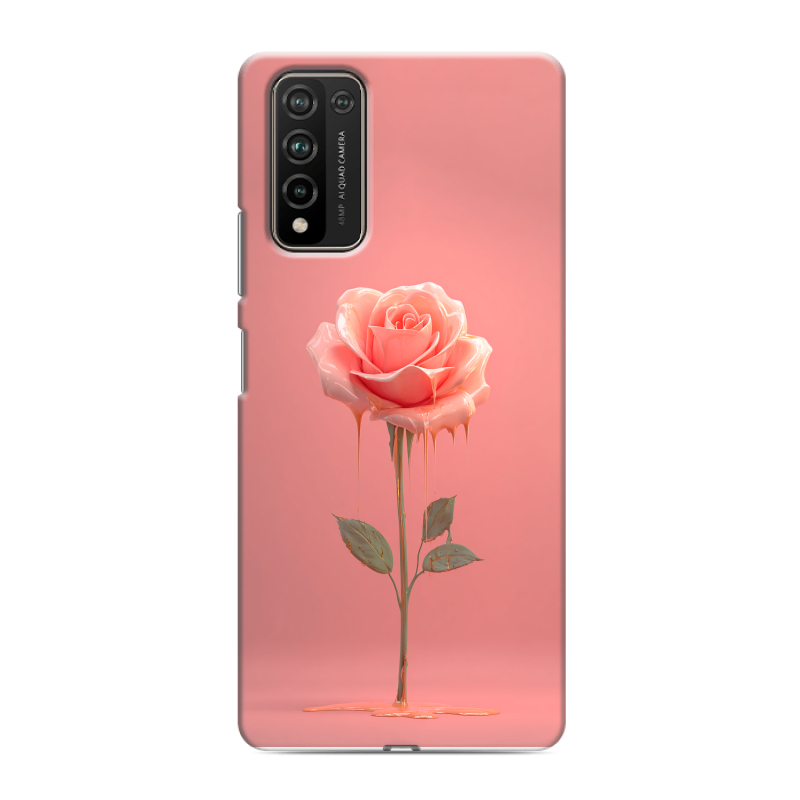 Силиконовый противоударный чехол на Huawei Honor 10X Lite с принтом Розовая роза Силиконовый противоударный чехол на Huawei Honor 10X Lite с принтом Розовая роза