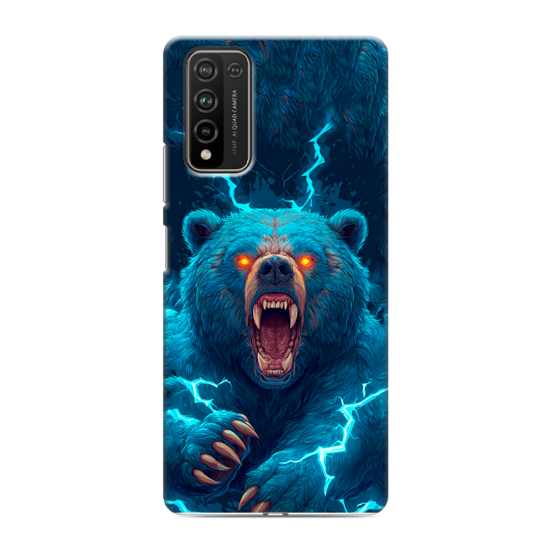 Силиконовый противоударный чехол на Huawei Honor 10X Lite с принтом Медведь Силиконовый противоударный чехол на Huawei Honor 10X Lite с принтом Медведь