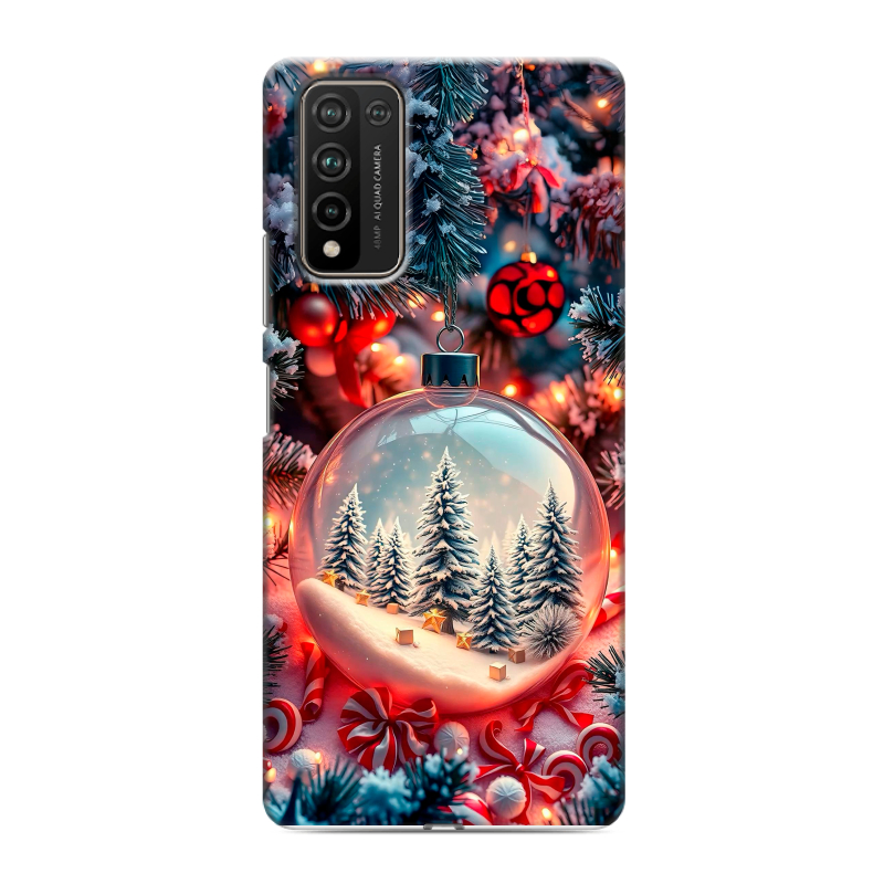 Силиконовый чехол на Huawei Honor 10X Lite с принтом Новый год Силиконовый чехол на Huawei Honor 10X Lite с принтом Новый год
