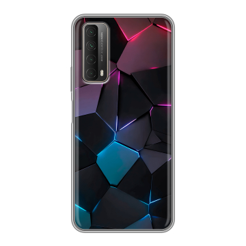 Силиконовый чехол на Huawei P Smart (2021) с принтом Геометрия неона