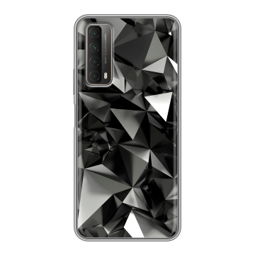 Силиконовый чехол на Huawei P Smart (2021) с принтом Черные кристаллы