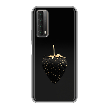 Силиконовый чехол на Huawei P Smart (2021) с принтом Черная клубника