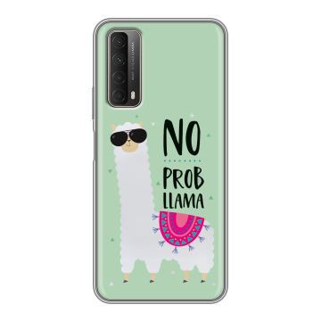 Силиконовый чехол на Huawei P Smart (2021) с принтом Лама