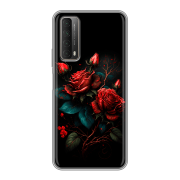 Силиконовый чехол на Huawei P Smart (2021) с принтом Розы красные Силиконовый чехол на Huawei P Smart (2021) с принтом Розы красные