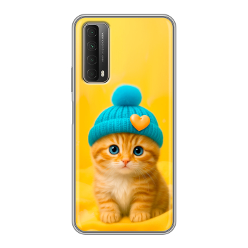 Силиконовый чехол на Huawei P Smart (2021) с принтом Котенок в шапке Силиконовый чехол на Huawei P Smart (2021) с принтом Котенок в шапке