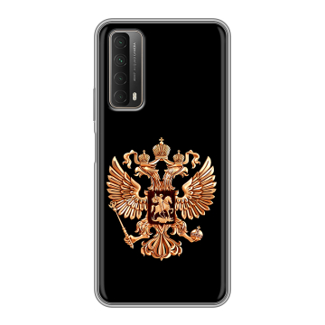 Силиконовый чехол на Huawei P Smart (2021) с принтом Герб России золотой Силиконовый чехол на Huawei P Smart (2021) с принтом Герб России золотой