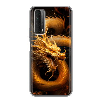 Силиконовый чехол на Huawei P Smart (2021) с принтом Золотой дракон Силиконовый чехол на Huawei P Smart (2021) с принтом Золотой дракон