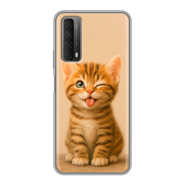 Силиконовый чехол на Huawei P Smart (2021) с принтом котенок