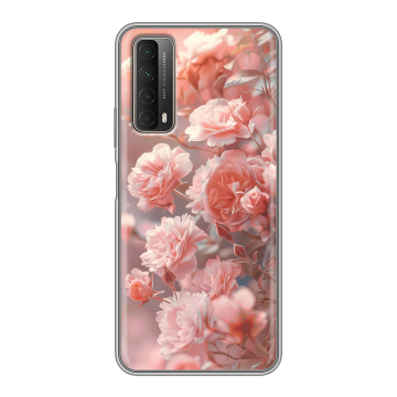 Силиконовый чехол на Huawei P Smart (2021) с принтом Розовые розы