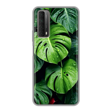 Силиконовый чехол на Huawei P Smart (2021) с принтом Листья