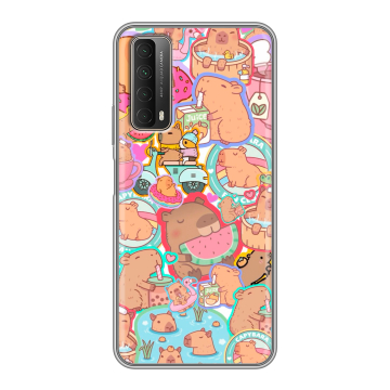 Силиконовый чехол на Huawei P Smart (2021) с принтом капибары Силиконовый чехол на Huawei P Smart (2021) с принтом капибары