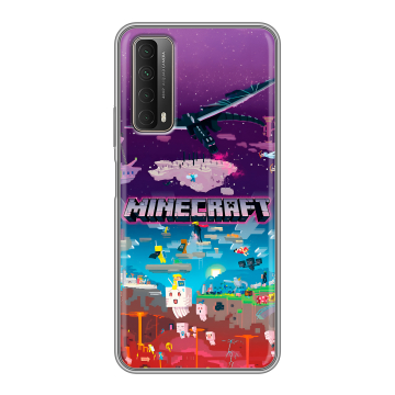 Силиконовый чехол на Huawei P Smart (2021) с принтом Майнкрафт Minecraft