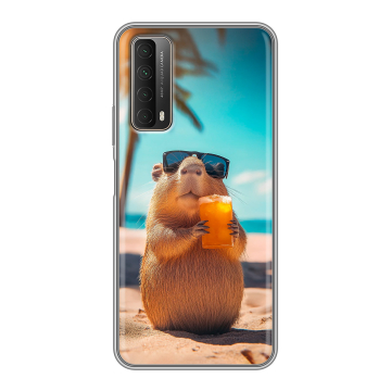 Силиконовый чехол на Huawei P Smart (2021) с принтом Капибара