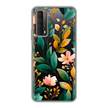 Силиконовый чехол на Huawei P Smart (2021) с принтом Цветы паттерн