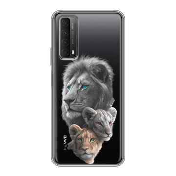 Силиконовый чехол на Huawei P Smart (2021) с принтом Львы