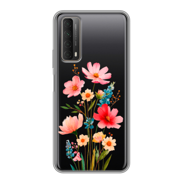 Силиконовый чехол на Huawei P Smart (2021) с принтом Цветы