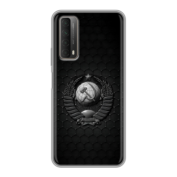 Силиконовый чехол на Huawei P Smart (2021) с принтом Герб Флаг СССР