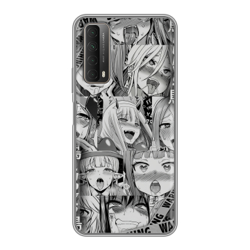 Силиконовый чехол на Huawei P Smart (2021) с принтом Ahegao Ахегао Аниме