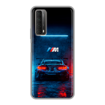 Силиконовый чехол на Huawei P Smart (2021) с принтом BMW БМВ Силиконовый чехол на Huawei P Smart (2021) с принтом BMW БМВ