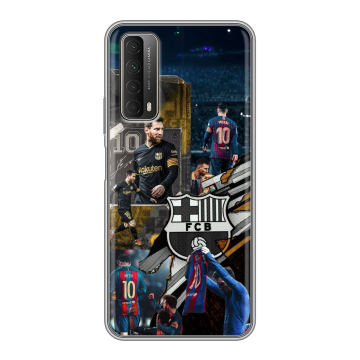 Силиконовый чехол на Huawei P Smart (2021) с принтом Messi Barcelona Силиконовый чехол на Huawei P Smart (2021) с принтом Messi Barcelona