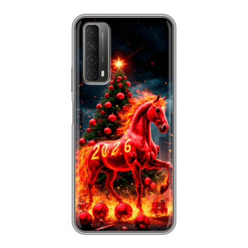 Силиконовый чехол на Huawei P Smart (2021) с принтом Новый год