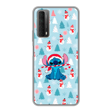 Силиконовый чехол на Huawei P Smart (2021) с принтом Стич Новый год