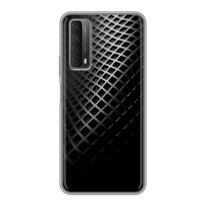 Силиконовый противоударный чехол на Huawei P Smart (2021) с принтом Текстура металла Силиконовый противоударный чехол на Huawei P Smart (2021) с принтом Текстура металла