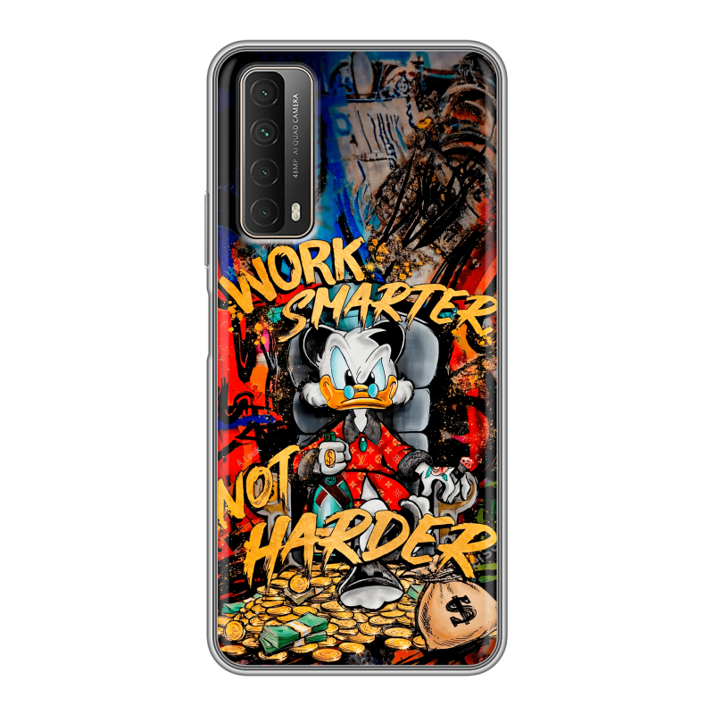Силиконовый чехол на Huawei P Smart (2021) с принтом Дональд Дак Деньги Силиконовый чехол на Huawei P Smart (2021) с принтом Дональд Дак Деньги