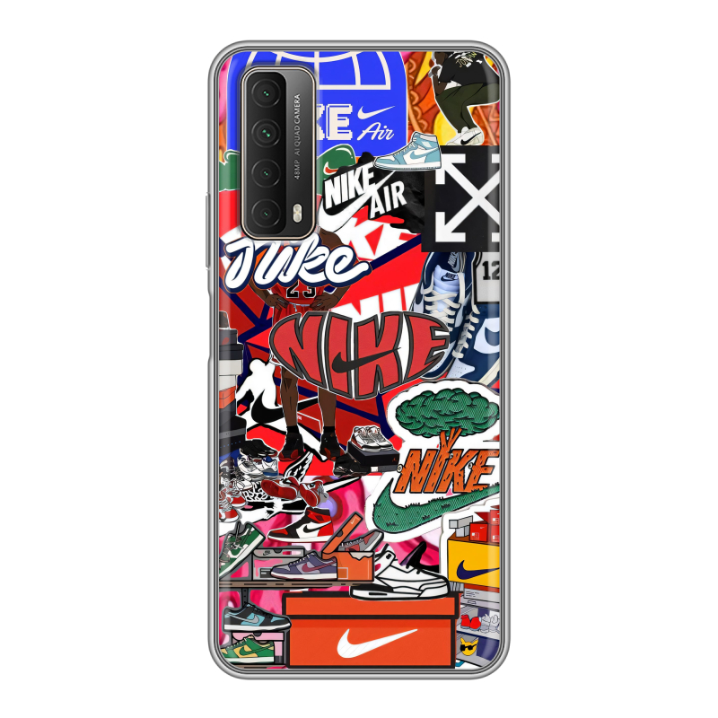 Силиконовый чехол на Huawei P Smart (2021) с принтом Найк Nike яркий Силиконовый чехол на Huawei P Smart (2021) с принтом Найк Nike яркий
