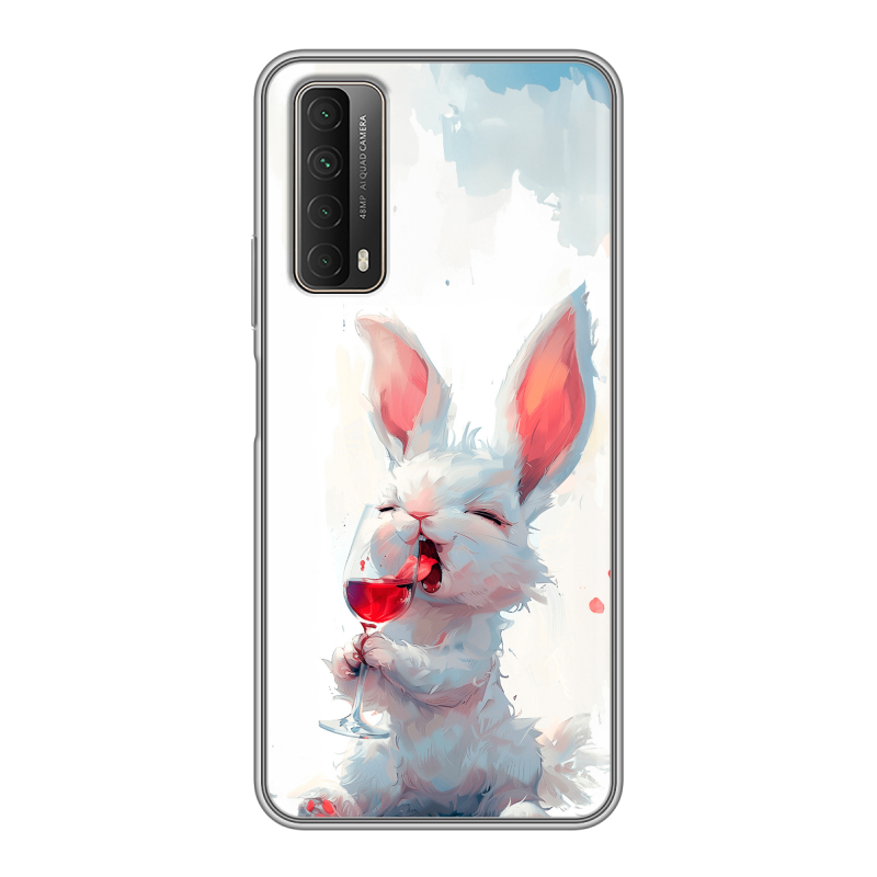 Силиконовый противоударный чехол на Huawei P Smart (2021) с принтом кролик зайчик Силиконовый противоударный чехол на Huawei P Smart (2021) с принтом кролик зайчик