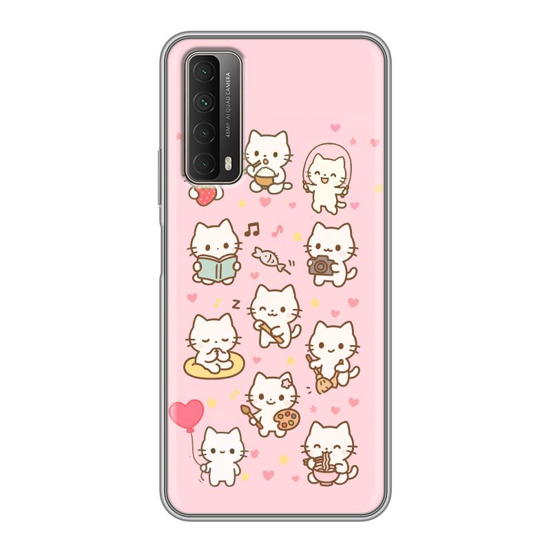 Силиконовый противоударный чехол на Huawei P Smart (2021) с принтом Hello Kitty Хелоу Кити Силиконовый противоударный чехол на Huawei P Smart (2021) с принтом Hello Kitty Хелоу Кити