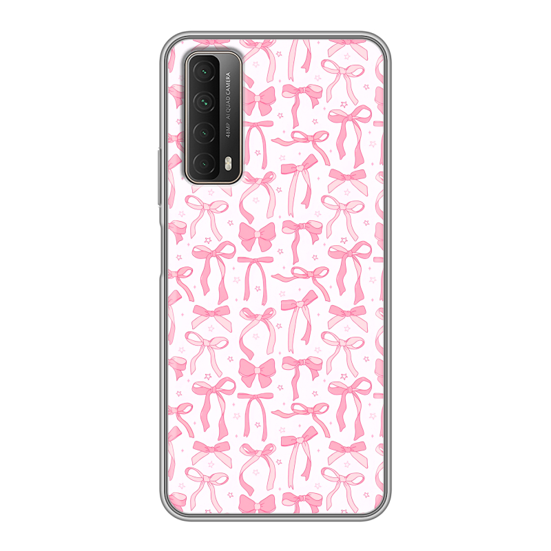 Силиконовый чехол на Huawei P Smart (2021) с принтом Розовые бантики Силиконовый чехол на Huawei P Smart (2021) с принтом Розовые бантики