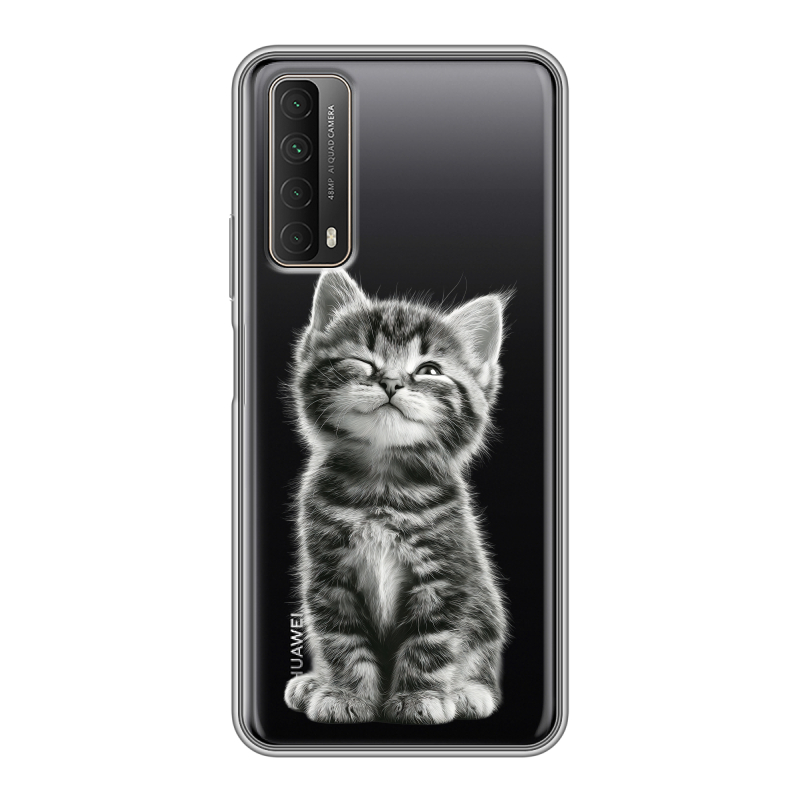 Силиконовый противоударный чехол на Huawei P Smart (2021) с принтом Котенок Силиконовый противоударный чехол на Huawei P Smart (2021) с принтом Котенок