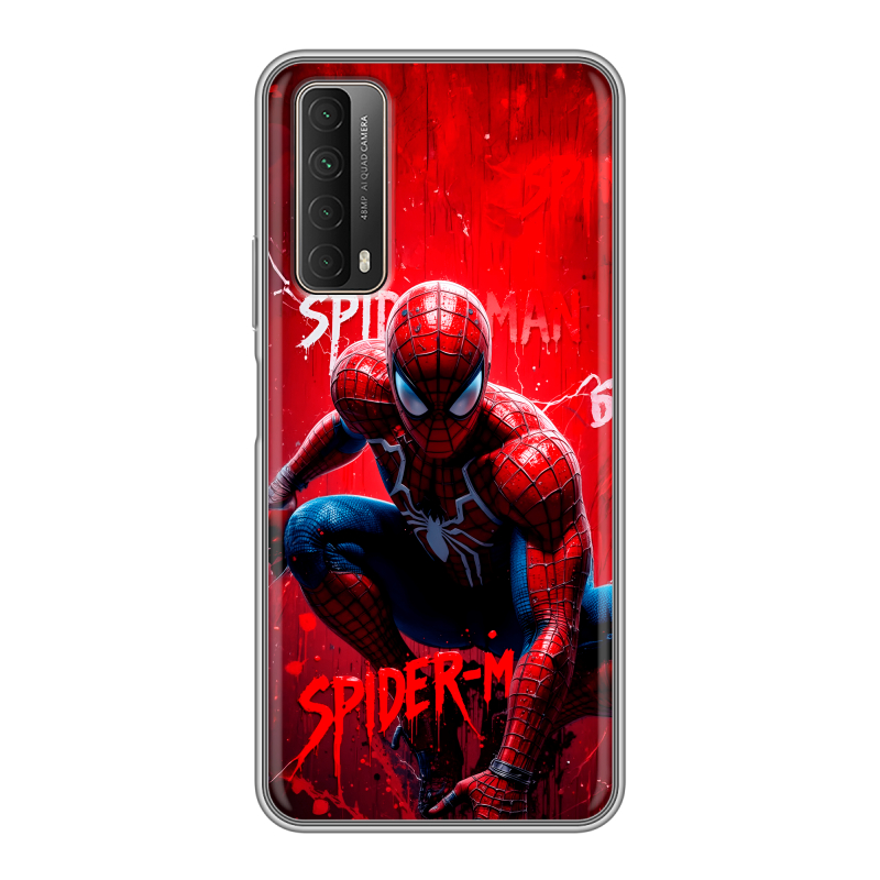 Силиконовый противоударный чехол на Huawei P Smart (2021) с принтом Spiderman Человек паук Силиконовый противоударный чехол на Huawei P Smart (2021) с принтом Spiderman Человек паук