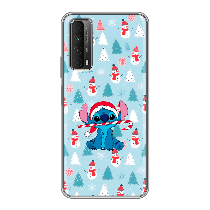 Силиконовый чехол на Huawei P Smart (2021) с принтом Стич Новый год Силиконовый чехол на Huawei P Smart (2021) с принтом Стич Новый год