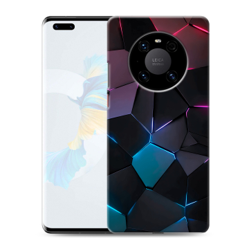 Силиконовый чехол на Huawei Mate 40 Pro с принтом Геометрия неона