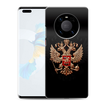 Силиконовый чехол на Huawei Mate 40 Pro с принтом Герб России