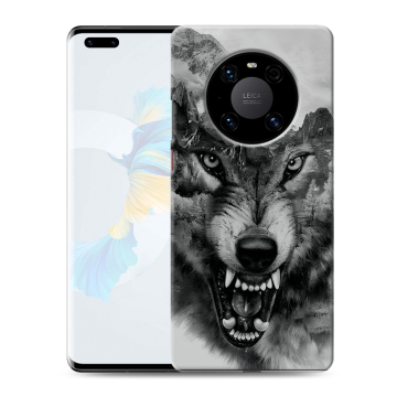 Силиконовый чехол на Huawei Mate 40 Pro с принтом Волк
