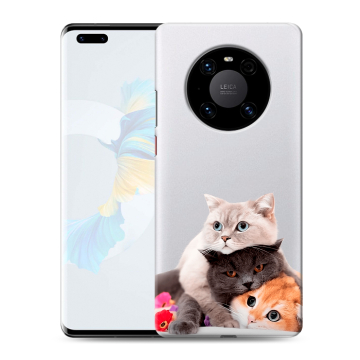 Силиконовый чехол на Huawei Mate 40 Pro с принтом Кошки
