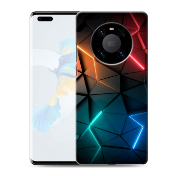 Силиконовый чехол на Huawei Mate 40 Pro с принтом Абстракция неон