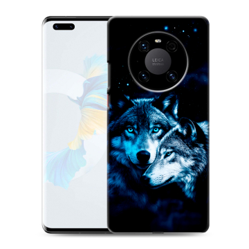 Силиконовый чехол на Huawei Mate 40 Pro с принтом Волки