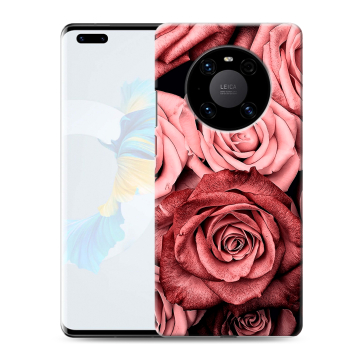 Силиконовый чехол на Huawei Mate 40 Pro с принтом Цветы розы