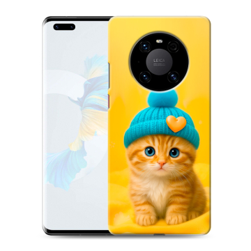 Силиконовый чехол на Huawei Mate 40 Pro с принтом Котенок в шапке