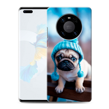 Силиконовый чехол на Huawei Mate 40 Pro с принтом Мопс в шапке Силиконовый чехол на Huawei Mate 40 Pro с принтом Мопс в шапке