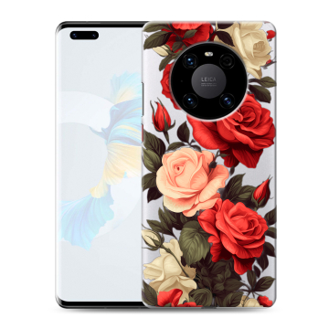 Силиконовый чехол на Huawei Mate 40 Pro с принтом Розы Силиконовый чехол на Huawei Mate 40 Pro с принтом Розы