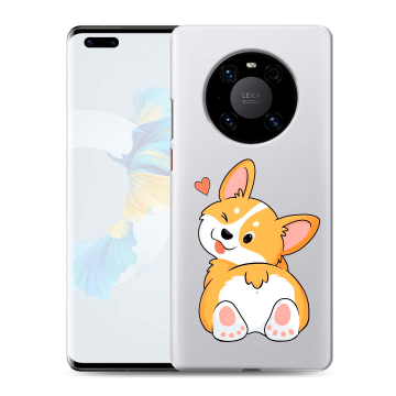 Силиконовый чехол на Huawei Mate 40 Pro с принтом Корги Силиконовый чехол на Huawei Mate 40 Pro с принтом Корги