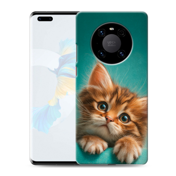 Силиконовый чехол на Huawei Mate 40 Pro с принтом котенок