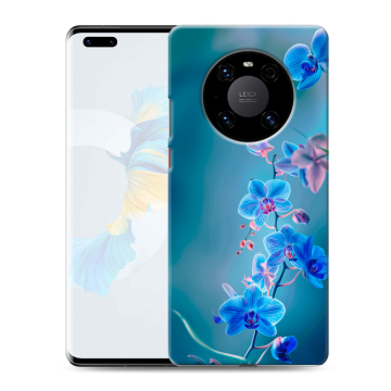 Силиконовый чехол на Huawei Mate 40 Pro с принтом Голубые цветы