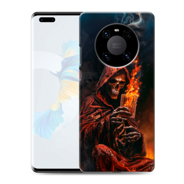 Силиконовый чехол на Huawei Mate 40 Pro с принтом Скелет и карты Силиконовый чехол на Huawei Mate 40 Pro с принтом Скелет и карты