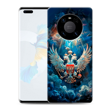 Силиконовый чехол на Huawei Mate 40 Pro с принтом Герб флаг России Силиконовый чехол на Huawei Mate 40 Pro с принтом Герб флаг России